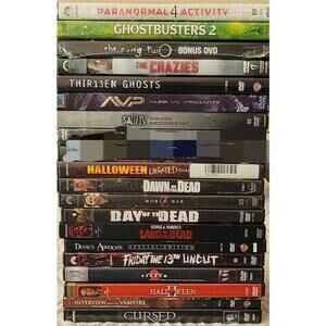 Horror Movie Lot Of 18 Movies. Great Titles See Pics For Movies.